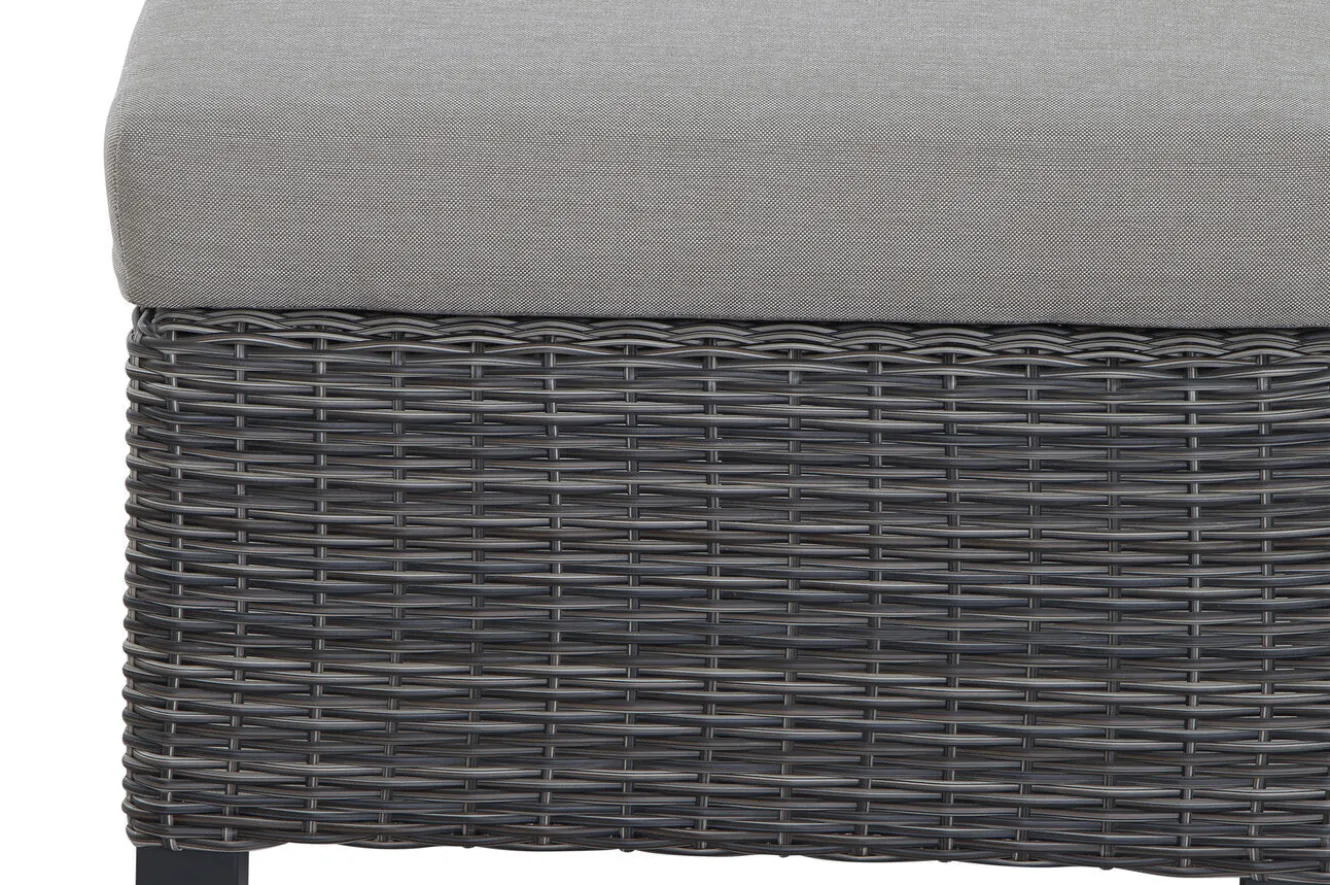 SIENA GARDEN Corido Loungehocker, charcoal, Alu / Gardino®-Geflecht, 60x57x42 cm