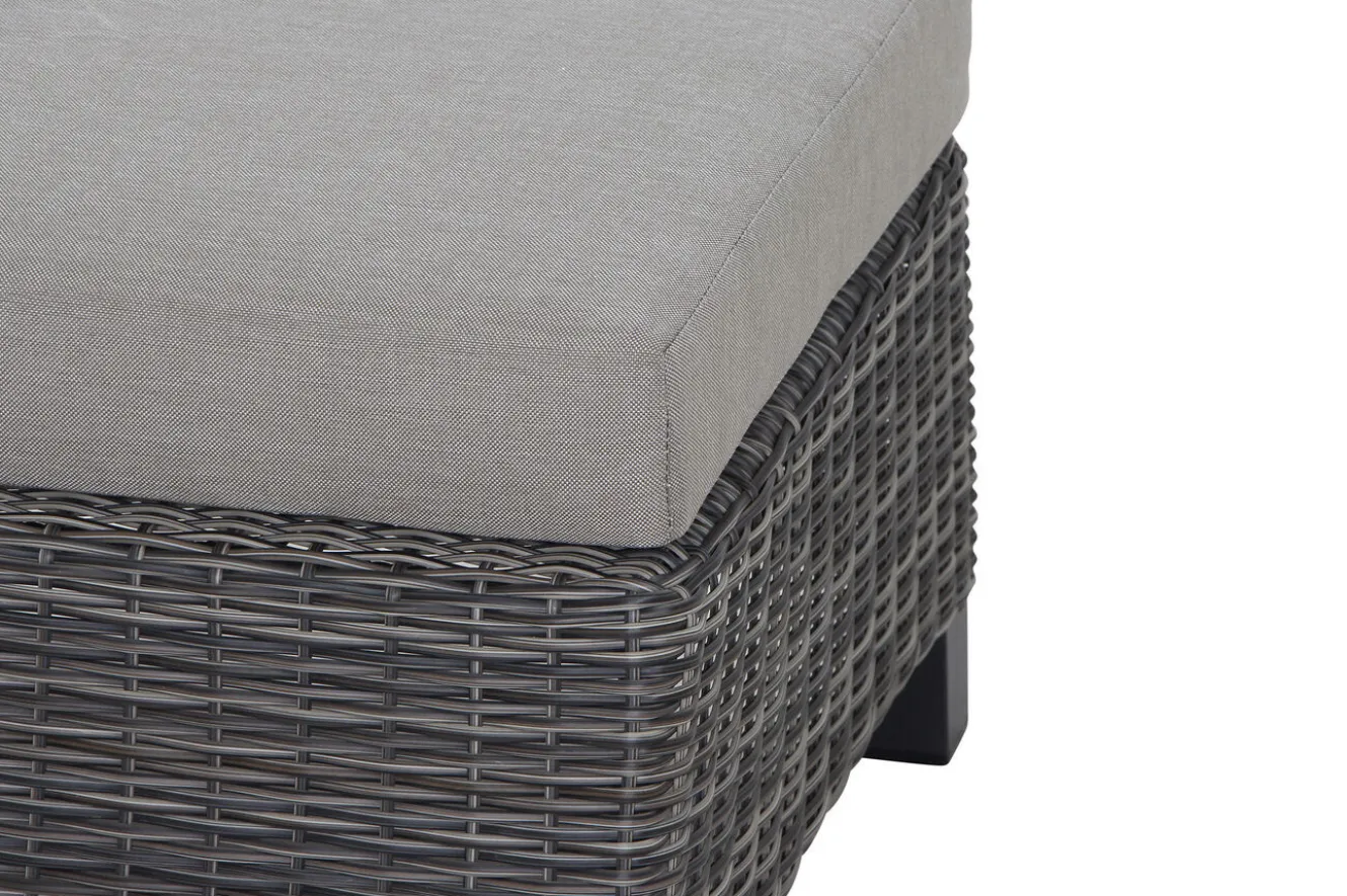 SIENA GARDEN Corido Loungehocker, charcoal, Alu / Gardino®-Geflecht, 60x57x42 cm