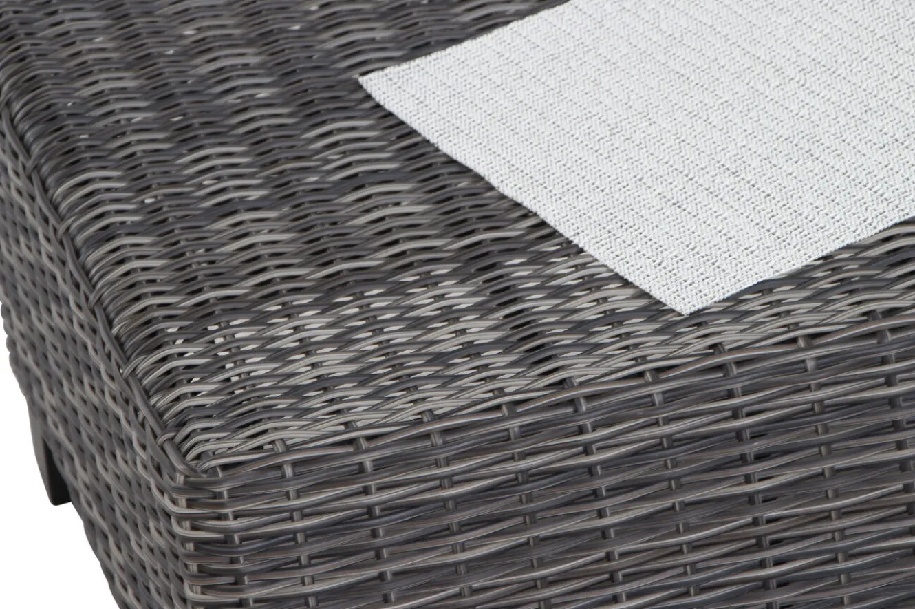 SIENA GARDEN Corido Loungehocker, charcoal, Alu / Gardino®-Geflecht, 60x57x42 cm
