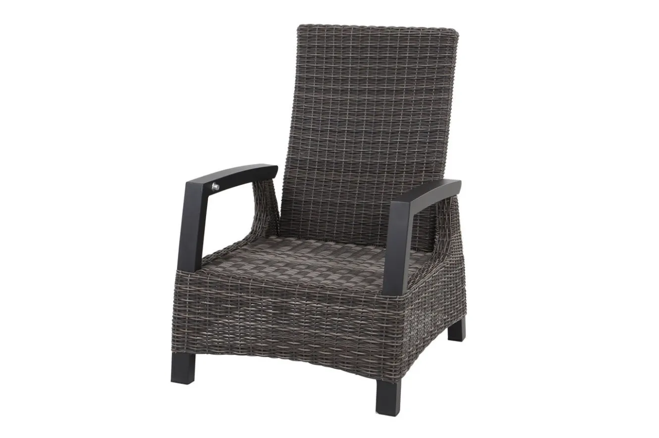 SIENA GARDEN Corido Loungesessel, charcoal, Alu / Gardino®-Geflecht, 73x87x103 cm