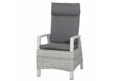 SIENA GARDEN Corido/Sincro Garten-Essgruppe, ice grey/weiß grau, Alu/Gardino®-Geflecht/Keramik, Ausziehtisch 200/260x100 cm, 6 Diningsessel