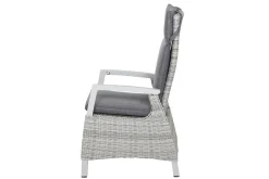 SIENA GARDEN Corido/Sincro Garten-Essgruppe, ice grey/weiß grau, Alu/Gardino®-Geflecht/Keramik, Ausziehtisch 200/260x100 cm, 6 Diningsessel