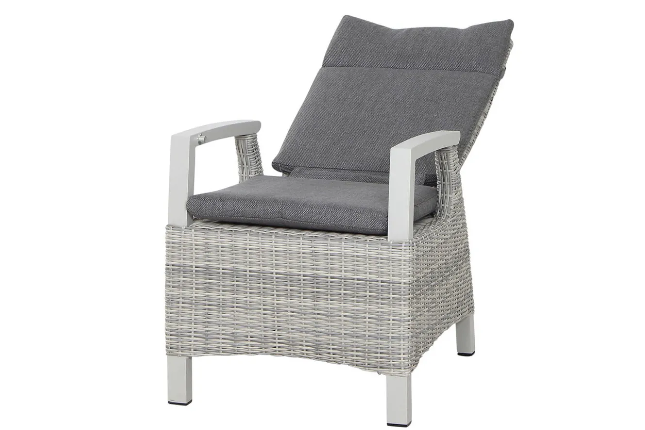 SIENA GARDEN Corido/Sincro Garten-Essgruppe, ice grey/weiß grau, Alu/Gardino®-Geflecht/Keramik, Ausziehtisch 200/260x100 cm, 6 Diningsessel