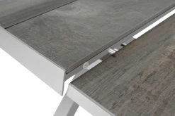 SIENA GARDEN Corido/Sincro Garten-Essgruppe, ice grey/weiß grau, Alu/Gardino®-Geflecht/Keramik, Ausziehtisch 200/260x100 cm, 6 Diningsessel