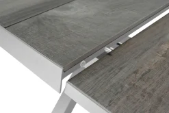 SIENA GARDEN Corido/Sincro Garten-Essgruppe, ice grey/weiß grau, Alu/Gardino®-Geflecht/Keramik, Ausziehtisch 200/260x100 cm, 4 Dining Move Sessel