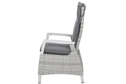 SIENA GARDEN Corido/Sincro Garten-Essgruppe, ice grey/weiß grau, Alu/Gardino®-Geflecht/Keramik, Ausziehtisch 200/260x100 cm, 4 Dining Move Sessel