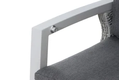 SIENA GARDEN Corido/Sincro Garten-Essgruppe, ice grey/weiß grau, Alu/Gardino®-Geflecht/Keramik, Ausziehtisch 200/260x100 cm, 4 Dining Move Sessel