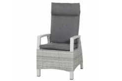 SIENA GARDEN Corido/Sincro Garten-Essgruppe, ice grey/weiß grau, Alu/Gardino®-Geflecht/Keramik, Ausziehtisch 200/260x100 cm, 4 Dining Move Sessel
