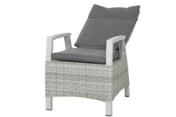 SIENA GARDEN Corido/Sincro Garten-Essgruppe, ice grey/weiß grau, Alu/Gardino®-Geflecht/Keramik, Ausziehtisch 200/260x100 cm, 4 Dining Move Sessel