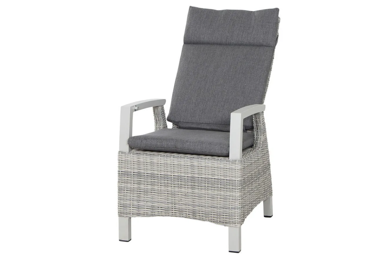 SIENA GARDEN Corido/Sincro Garten-Essgruppe, ice grey/weiß grau, Alu/Gardino®-Geflecht/Keramik, Ausziehtisch 200/260x100 cm, 4 Dining Move Sessel