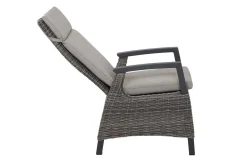 SIENA GARDEN Corido / Sincro Garten-Essgruppe, charcoal, Alu / Gardino®-Geflecht, 6 Diningsessel, Ausziehtisch 200/260 x 100 cm