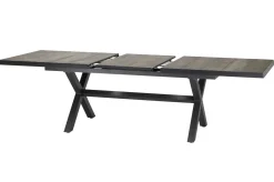 SIENA GARDEN Corido / Sincro Garten-Essgruppe, charcoal, Alu / Gardino®-Geflecht, 6 Diningsessel, Ausziehtisch 200/260 x 100 cm