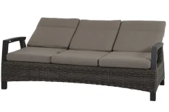 SIENA GARDEN Corido 3-Sitzer Sofa, charcoal, Alu / Gardino®-Geflecht, 206x87x103 cm, verstellb. Rückenlehnen