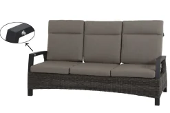 SIENA GARDEN Corido 3-Sitzer Sofa, charcoal, Alu / Gardino®-Geflecht, 206x87x103 cm, verstellb. Rückenlehnen