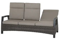 SIENA GARDEN Corido 3-Sitzer Sofa, charcoal, Alu / Gardino®-Geflecht, 206x87x103 cm, verstellb. Rückenlehnen