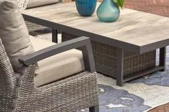 SIENA GARDEN Corido 2-Sitzer Sofa, charcoal, Alu / Gardino®-Geflecht, 136x83x88 cm, Armlehne rechts