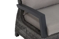 SIENA GARDEN Corido 2-Sitzer Sofa, charcoal, Alu / Gardino®-Geflecht, 136x83x88 cm, Armlehne rechts