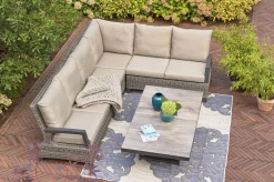 SIENA GARDEN Corido 2-Sitzer Sofa, charcoal, Alu / Gardino®-Geflecht, 136x83x88 cm, Armlehne rechts