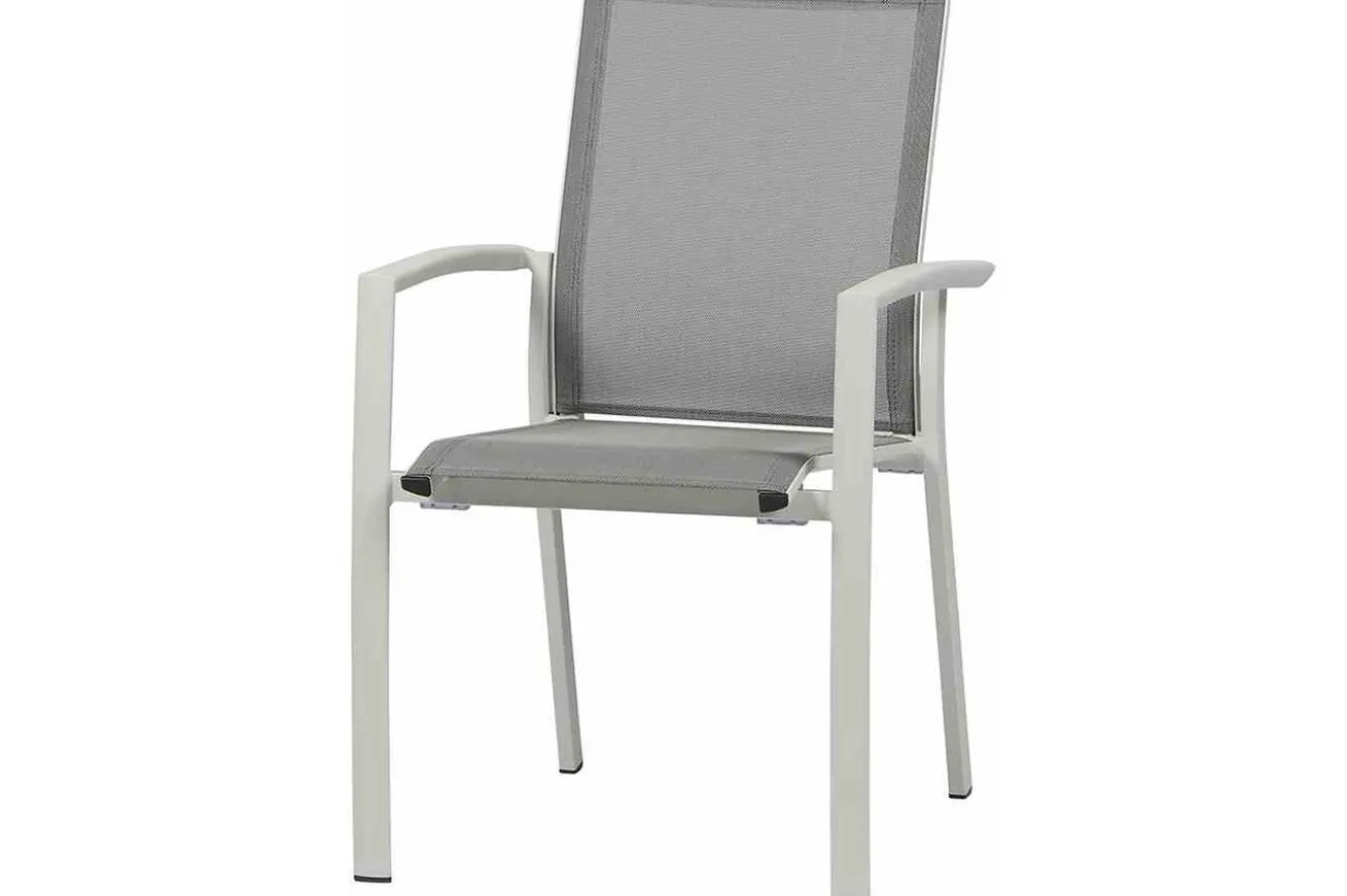 SIENA GARDEN Dining Sessel Velia, Aluminium/Ranotex, matt weiß-grau