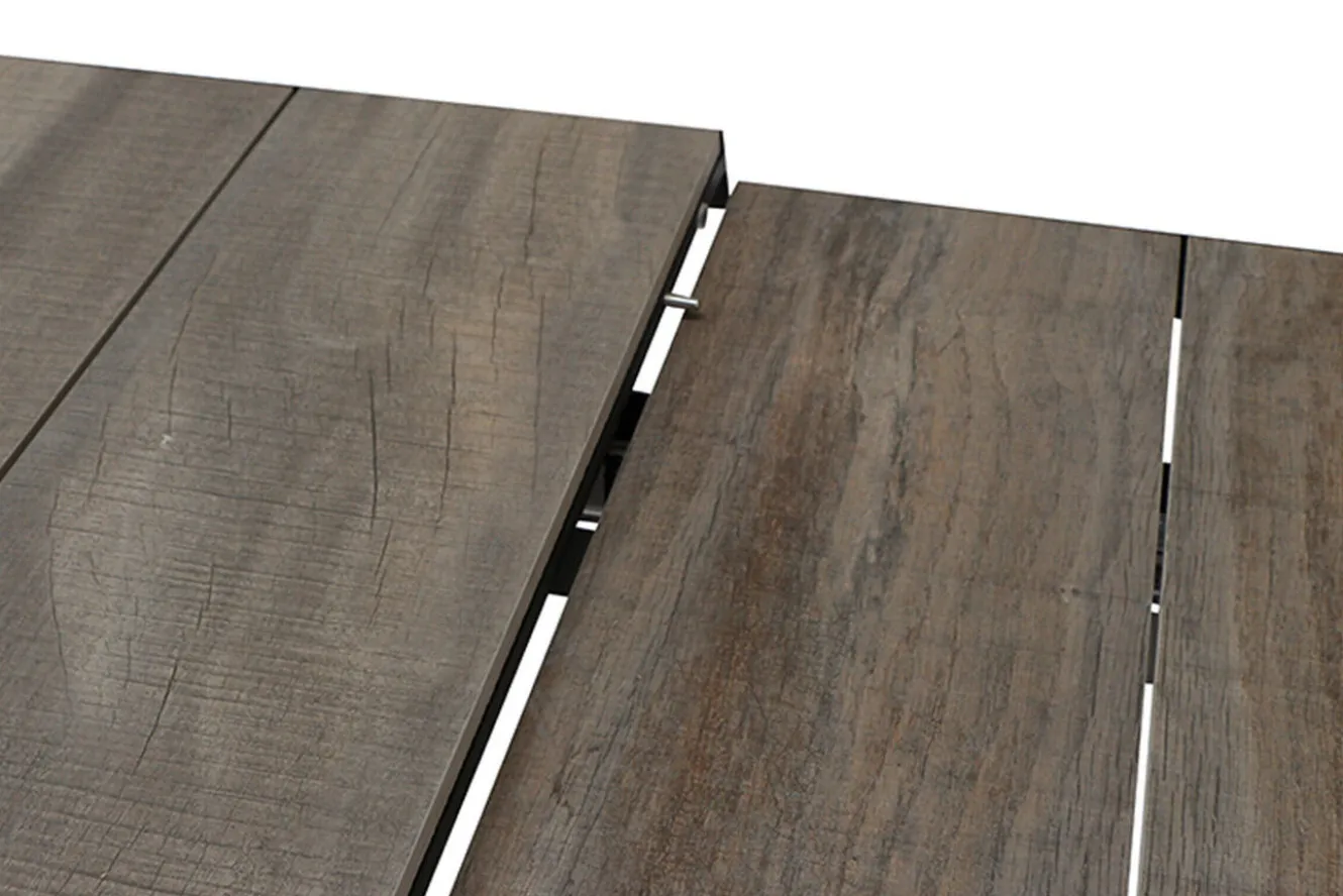 SIENA GARDEN Garten-Essgruppe, anthrazit/dunkelgrau, Alu/Keramik Rope-Geflecht, ausziehbare Tischplatte 200/260 x 100 cm, 6 Diningsessel