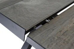 SIENA GARDEN Garten-Essgruppe, anthrazit/dunkelgrau, Alu/Keramik Rope-Geflecht, ausziehbare Tischplatte 200/260 x 100 cm, 6 Diningsessel