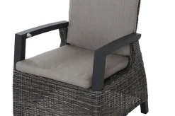 SIENA GARDEN Garten-Essgruppe, anthrazit/grau, Alu/Polyrattan, Ausziehtisch 180/240 x 100 cm, inkl. 6 Diningsessel