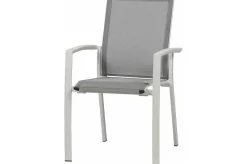 SIENA GARDEN Garten-Essgruppe, grau/weiß, Alu/Akazienholz, Tisch 200 x 100 cm, 6 Dining Sessel