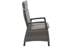SIENA GARDEN Garten-Essgruppe, schwarz/grau, Alu/Polyrattan, Tischplatte ausziehbar 200/260 x 100 cm, inkl. 6 Diningsessel