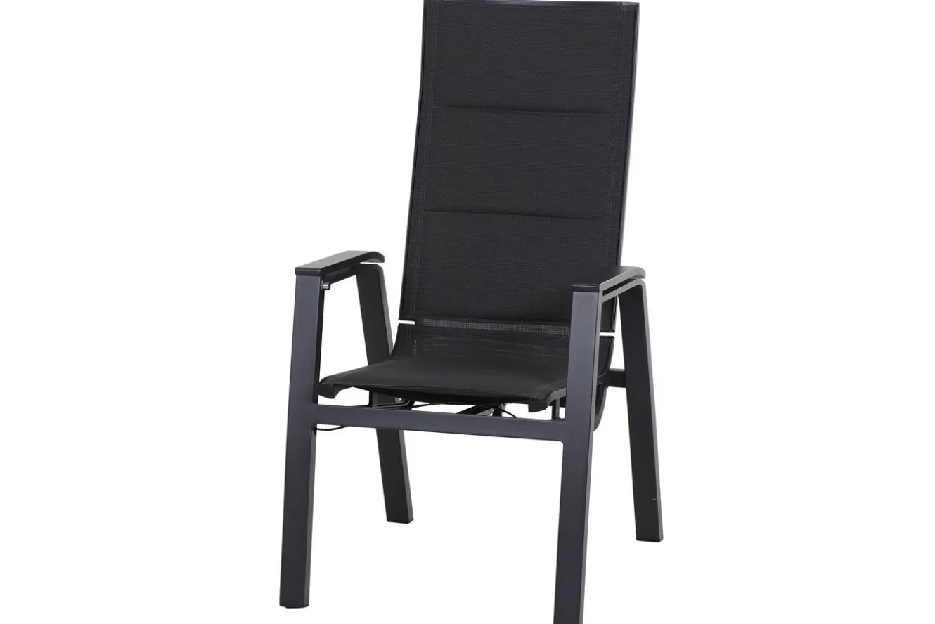 SIENA GARDEN Garten-Essgruppe, anthrazit/grau, Alu/Glas/Textilene, 180/240 x 100 cm, ausziehbar, stapelbar