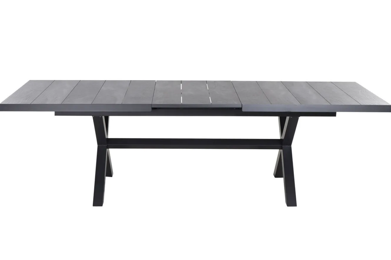 SIENA GARDEN Messina/Velia Garten-Essgruppe, anthrazit/grau, Alu/Textilgewebe/Keramik, 200-260x100 cm, inkl. 8 Diningsessel, stufenlos verstellbar