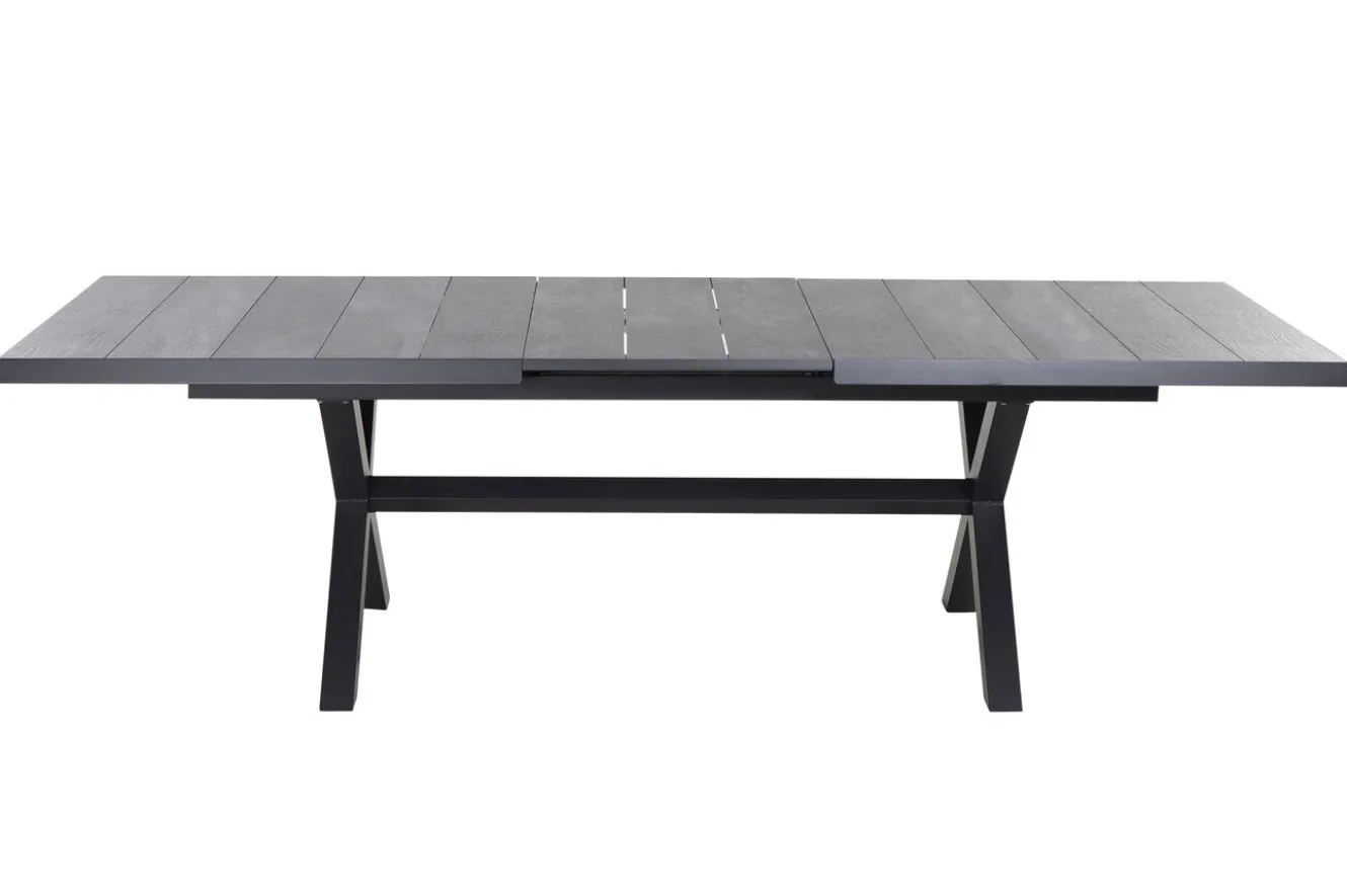 SIENA GARDEN Messina/Velia Garten-Essgruppe, anthrazit/grau, Alu/Ranotex®-Gewebe/Keramik, 200-260 x 100 cm, inkl. 6 Diningsessel