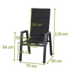 SIENA GARDEN Milano Move Stapelsessel, anthrazit matt, Alu/Ranotex, 59 x 73 x 110 cm, stufenlos verstellbar