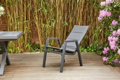 SIENA GARDEN Milano Move Stapelsessel, anthrazit matt, Alu/Ranotex, 59 x 73 x 110 cm, stufenlos verstellbar