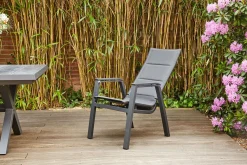 SIENA GARDEN Milano Move Stapelsessel, anthrazit matt, Alu/Ranotex, 59 x 73 x 110 cm, stufenlos verstellbar