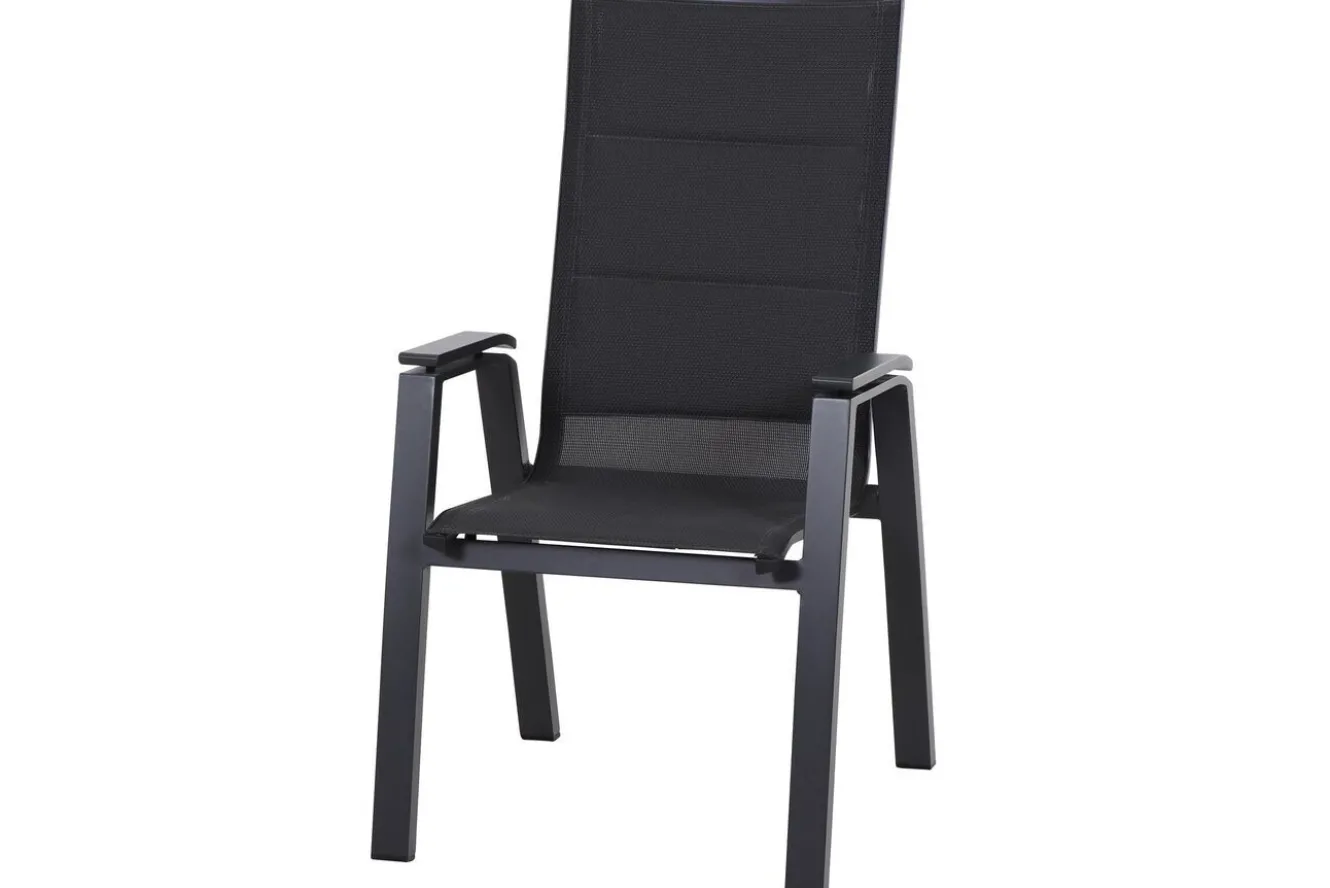 SIENA GARDEN Milano Sessel, anthrazit matt, Aluminium pulverbeschichtet/Ranotex, 59 x 69 x 105 cm, stapelbar
