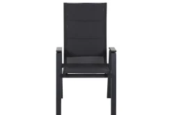SIENA GARDEN Milano Sessel, anthrazit matt, Aluminium pulverbeschichtet/Ranotex, 59 x 69 x 105 cm, stapelbar