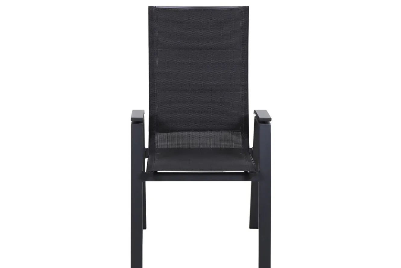 SIENA GARDEN Milano Sessel, anthrazit matt, Aluminium pulverbeschichtet/Ranotex, 59 x 69 x 105 cm, stapelbar