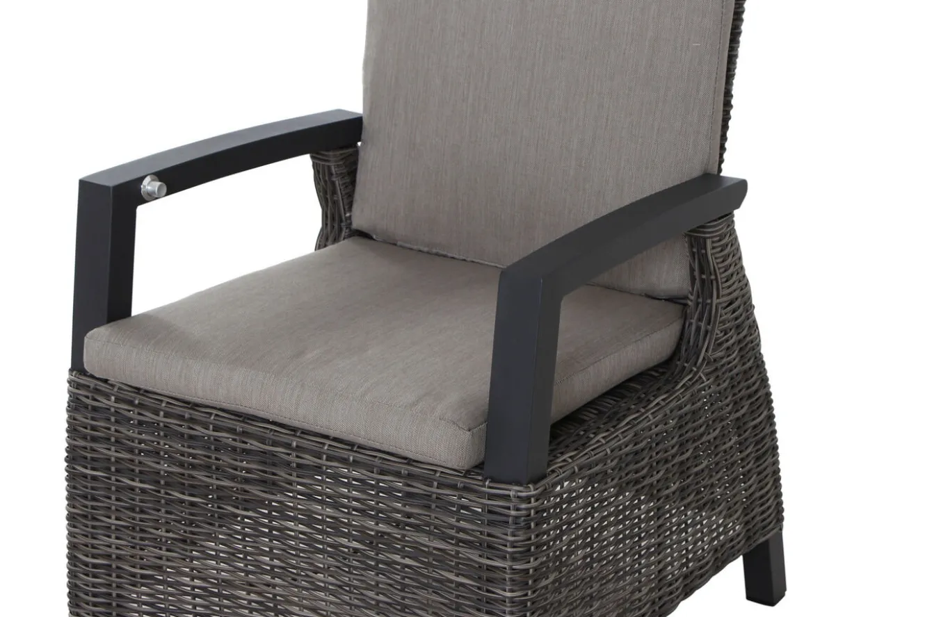 SIENA GARDEN Miros/Corido Garten-Essgruppe, anthrazit, Aluminium/Glas/Gardino®-Geflecht, Ausziehtisch 180/240x90 cm, 8 Sessel