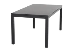SIENA GARDEN Miros Garten-Essgruppe, anthrazit/Dark Concrete, Aluminium/Glas, Ausziehtisch 180/240x90 cm, 8x Stapelsessel, Robust