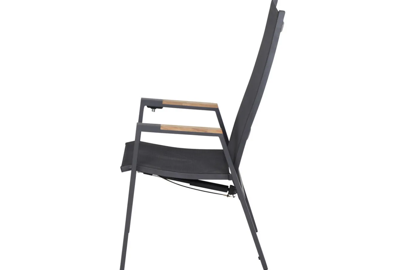 SIENA GARDEN Miros/Savona Move Garten-Essgruppe, anthrazit, Alu/Textilene, Ausziehtisch 180/240x90 cm, 8 Stapelsessel