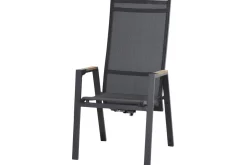 SIENA GARDEN Miros/Savona Move Garten-Essgruppe, Anthrazit, Alu/Textilene, Ausziehtisch 180/240x90 cm, 6 Stapelsessel
