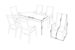 SIENA GARDEN Miros/Savona Move Garten-Essgruppe, Anthrazit, Alu/Textilene, Ausziehtisch 180/240x90 cm, 6 Stapelsessel