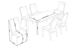 SIENA GARDEN Miros/Valencia Garten-Essgruppe, anthrazit/grau, Aluminium, Ausziehtisch 180/240 x 90 cm, 6x verstellbare Sessel