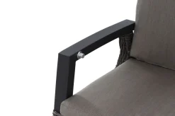 SIENA GARDEN Premium Garten-Essgruppe, anthrazit matt/grau, Aluminium und Polyrattan, Tisch 160/260 x 100 cm, 6 Dining-Sessel