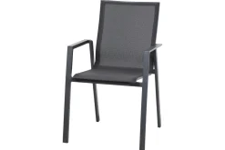 SIENA GARDEN Reno Stapelsessel, Anthrazit, Aluminium, 65x56x88 cm, Pflegeleicht, Stapelbar
