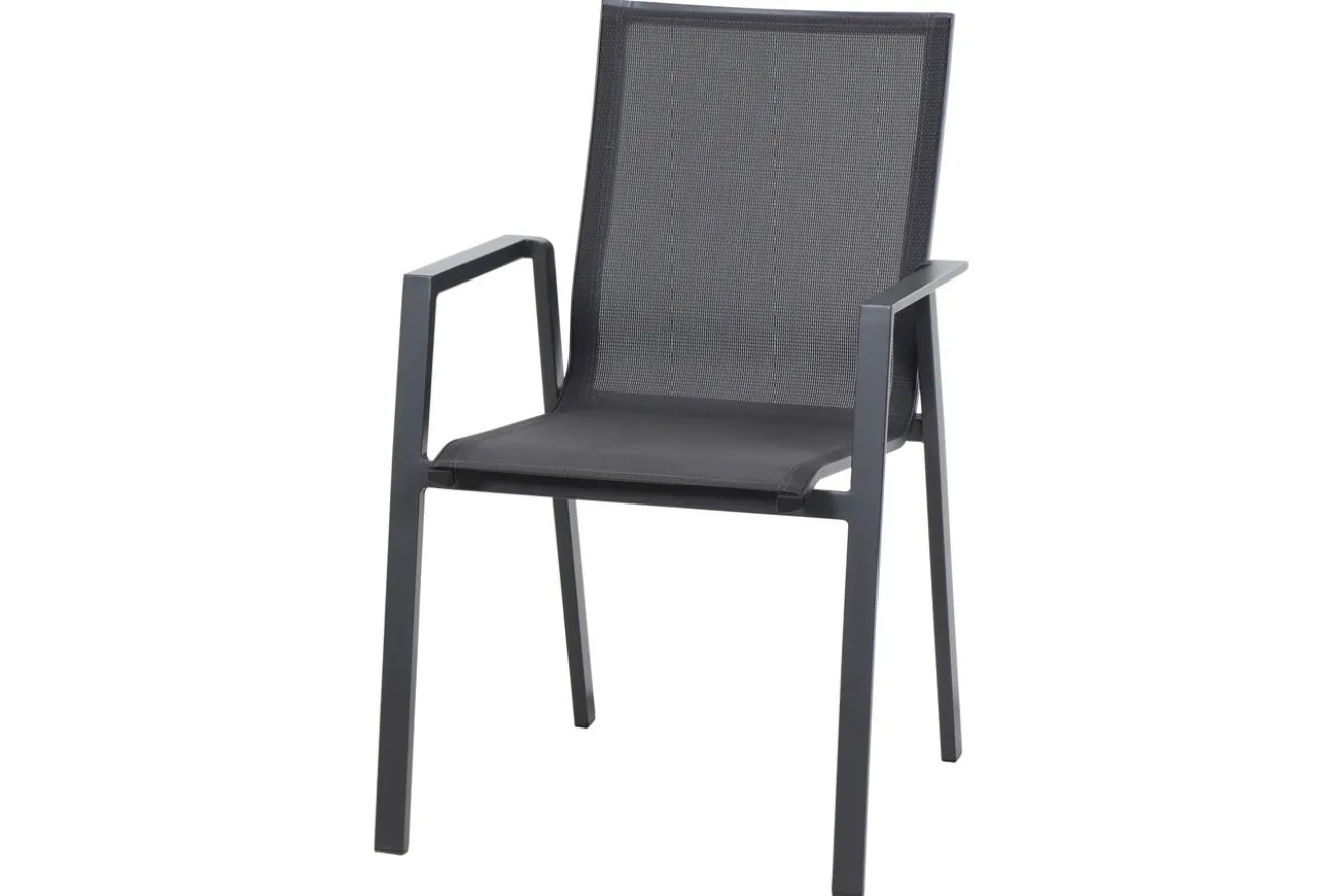 SIENA GARDEN Reno Stapelsessel, Anthrazit, Aluminium, 65x56x88 cm, Pflegeleicht, Stapelbar