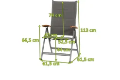 SIENA GARDEN Savin XL Klappsessel, graphit/grau, Aluminium/Texfabric