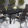 SIENA GARDEN Savona Garten-Essgruppe, anthrazit matt/grau, Alu/Glas/Teak/Ranotex, 180/240 x 100 cm, ausziehbar