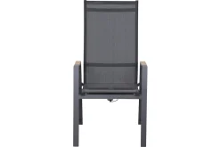 SIENA GARDEN Savona Move Stapelsessel, anthrazit matt, Alu/Ranotex, 73 x 60 x 113 cm, mit Teak-Armlehnen, verstellbar
