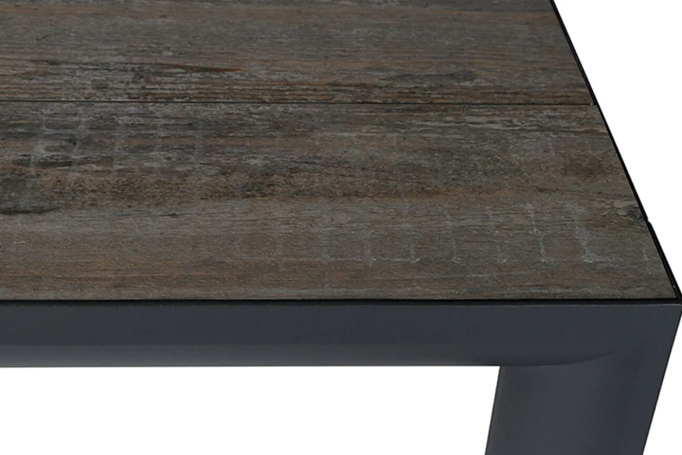 SIENA GARDEN Silva Diningtisch, anthrazit/washed grey, Alu/Keramik, 220x100cm